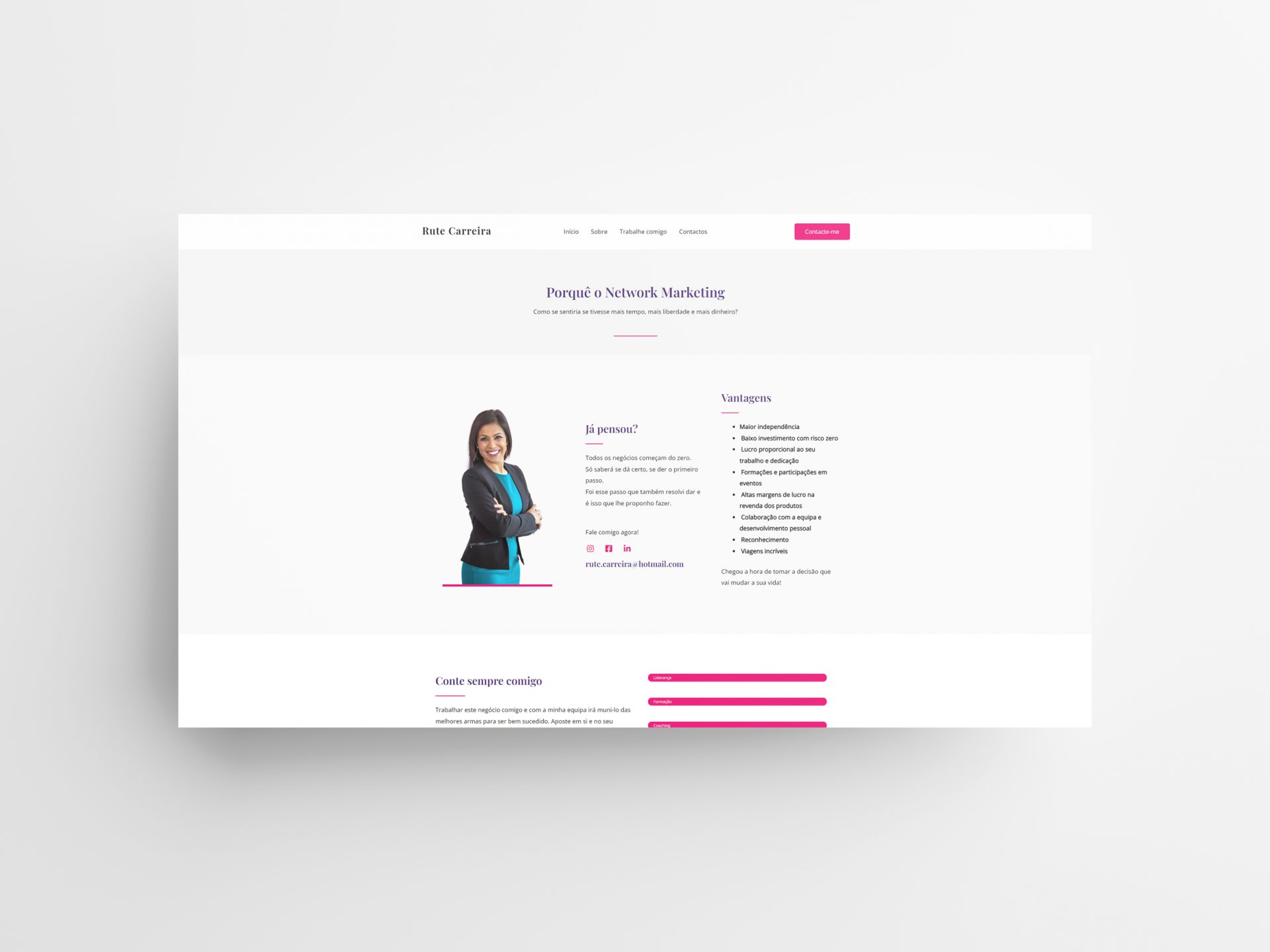 Digital Marketing Website Design - Rute Carreira by Vadym Alyekseyenko