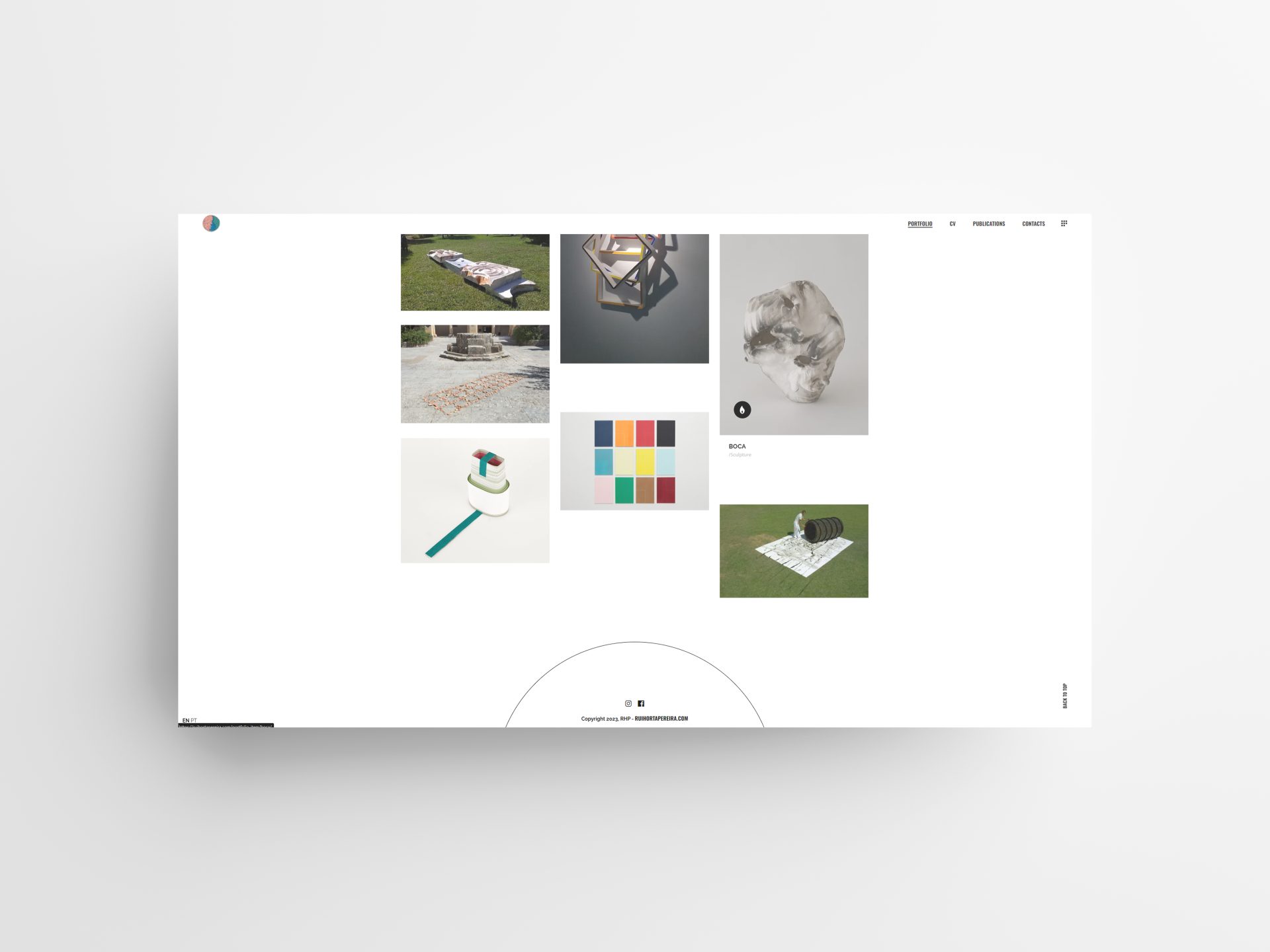 RHP Minimalist and modern portfolio web design landscape by Vadym Alyekseyenko