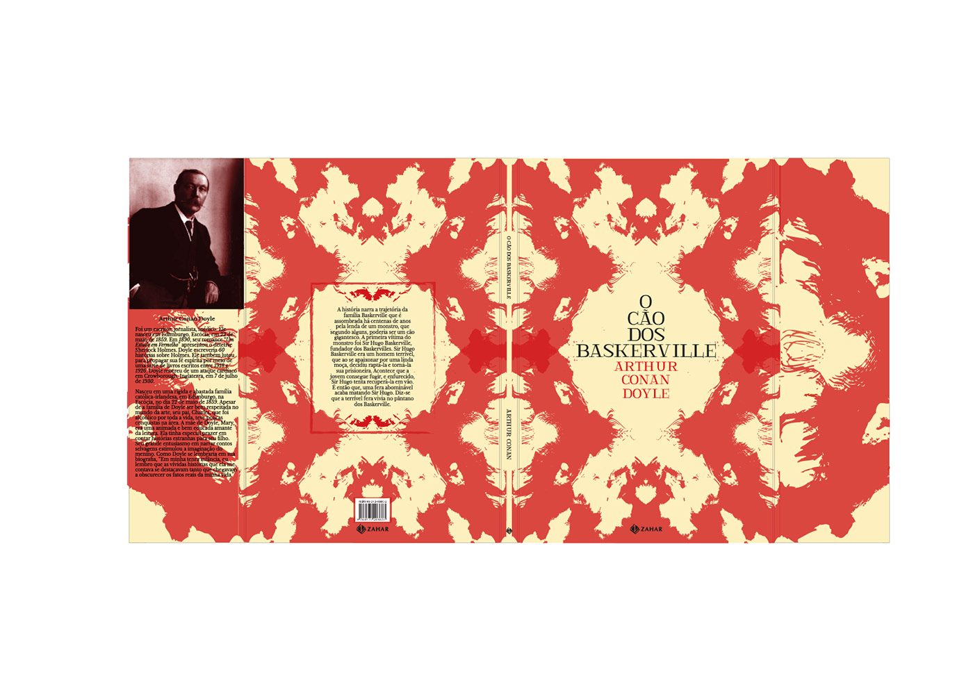 Redesign da Capa do Livro "Sherlock Holmes e o Cão dos Baskerville" - Design Abstrato e Tipografia Original