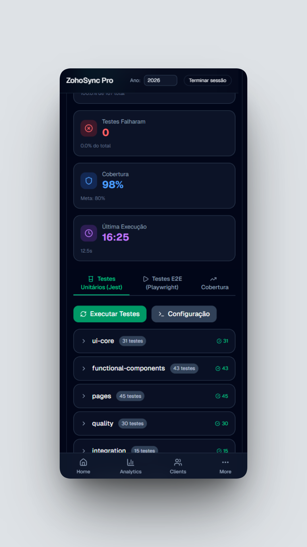 ZohoSync - Mobile Config Page - Vadym Alyekseyenko