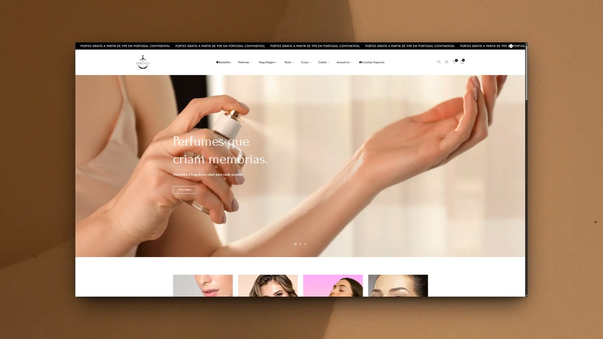 Criação do Website - A Sua Essência – Loja Online de Perfumaria e Cosmética