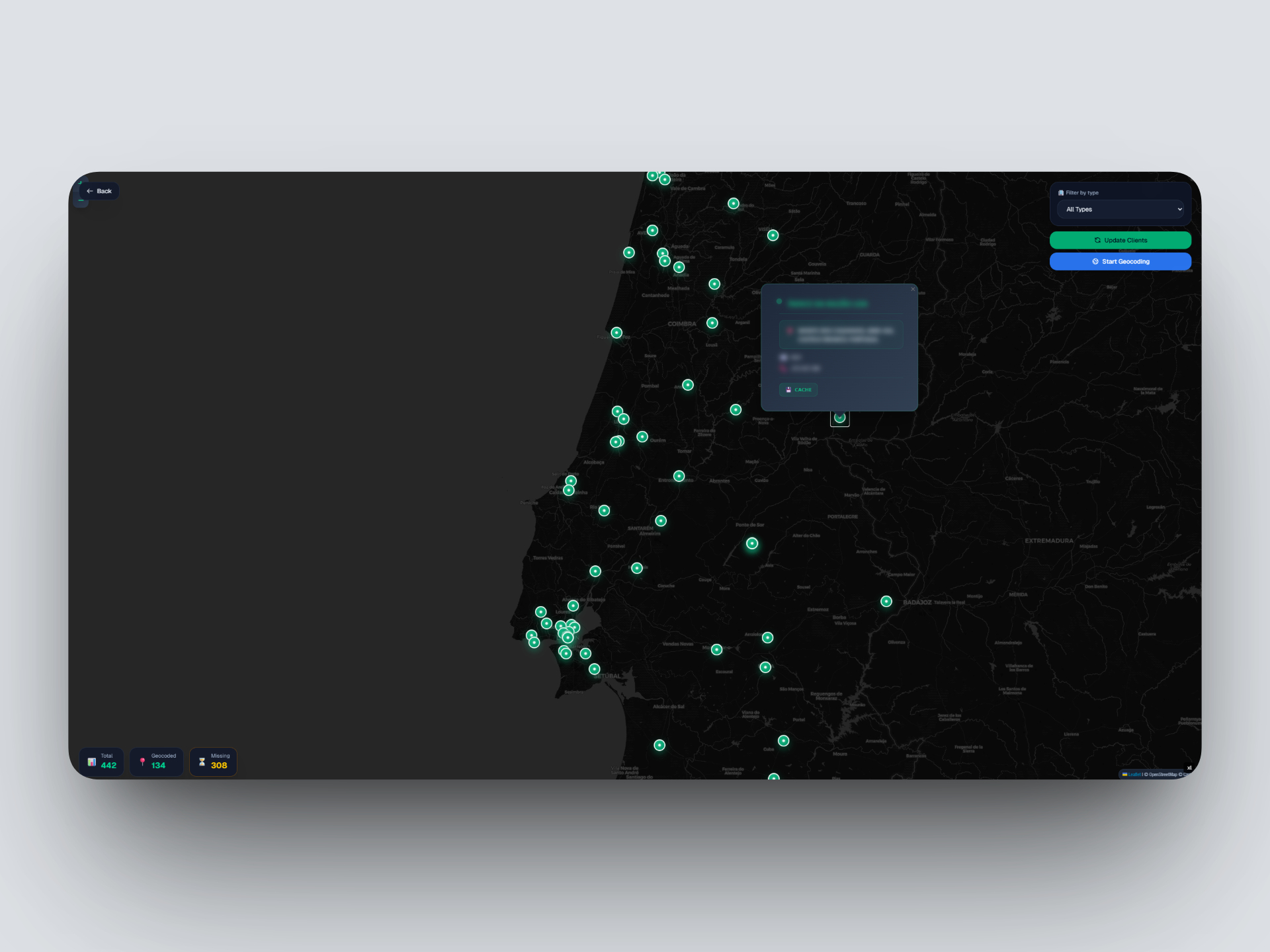 ZohoSync Pro - Client Map API auto Geo Location Page Vadym Alyekseyenko